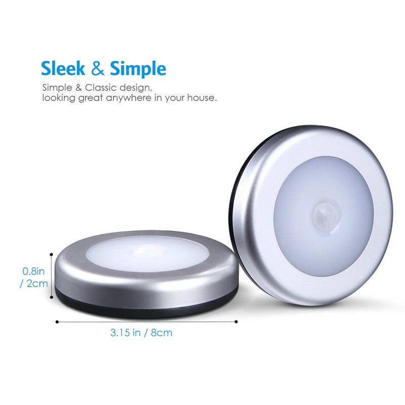 AMIR Upgraded 3.15â€ Motion Sensor Light, Cordless Battery-Powered LED Night Light, Stick-Anywhere Closet Lights Stair Lights, Safe Lights for Hallway, Bathroom, Bedroom, Kitchen (White - Pack of 6) - Image 5